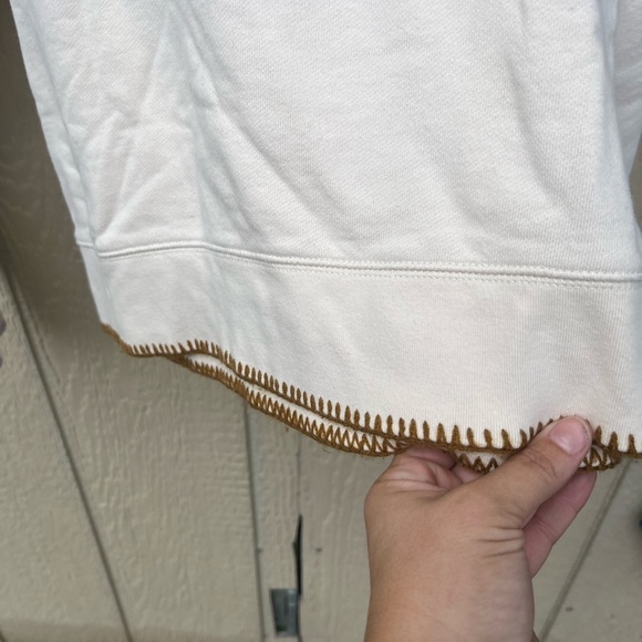 Madewell Stitched Shrunken Sweatshirt Ivory Size Small - Picture 6 of 9